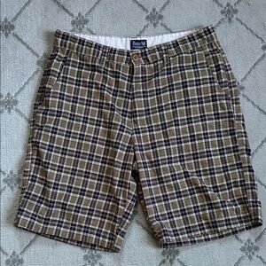 Bass Men's Brown and Tan Plaid Shorts